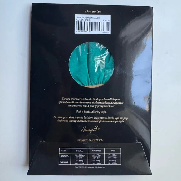 Honey Birdette - Kukuro - Stay-Up High Thighs Hosiery - Green -  M - NWT - Picture 3 of 4